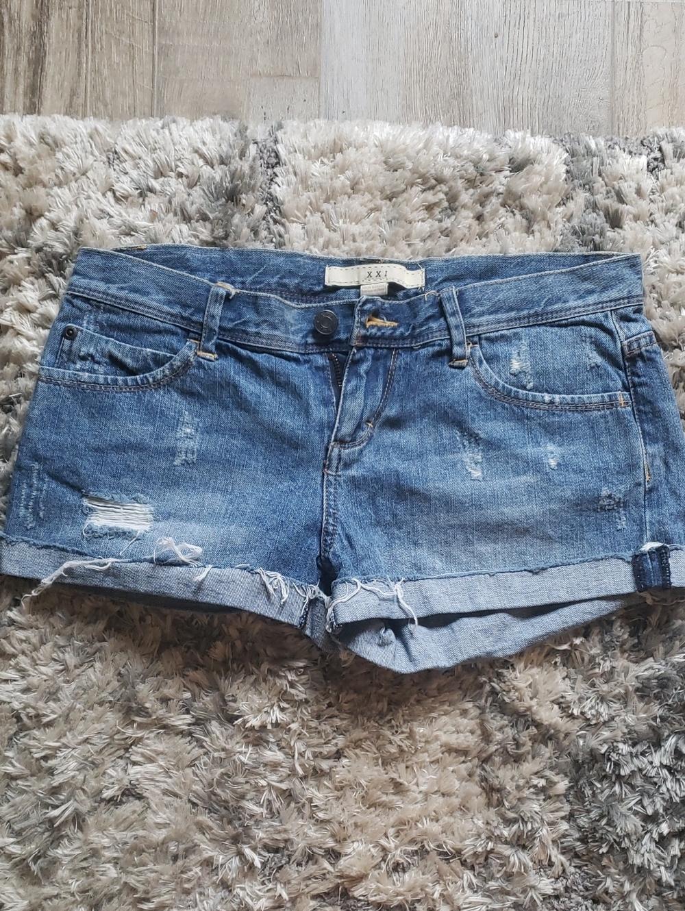 Forever 21 Distressed Blue Denim Women's Shorts